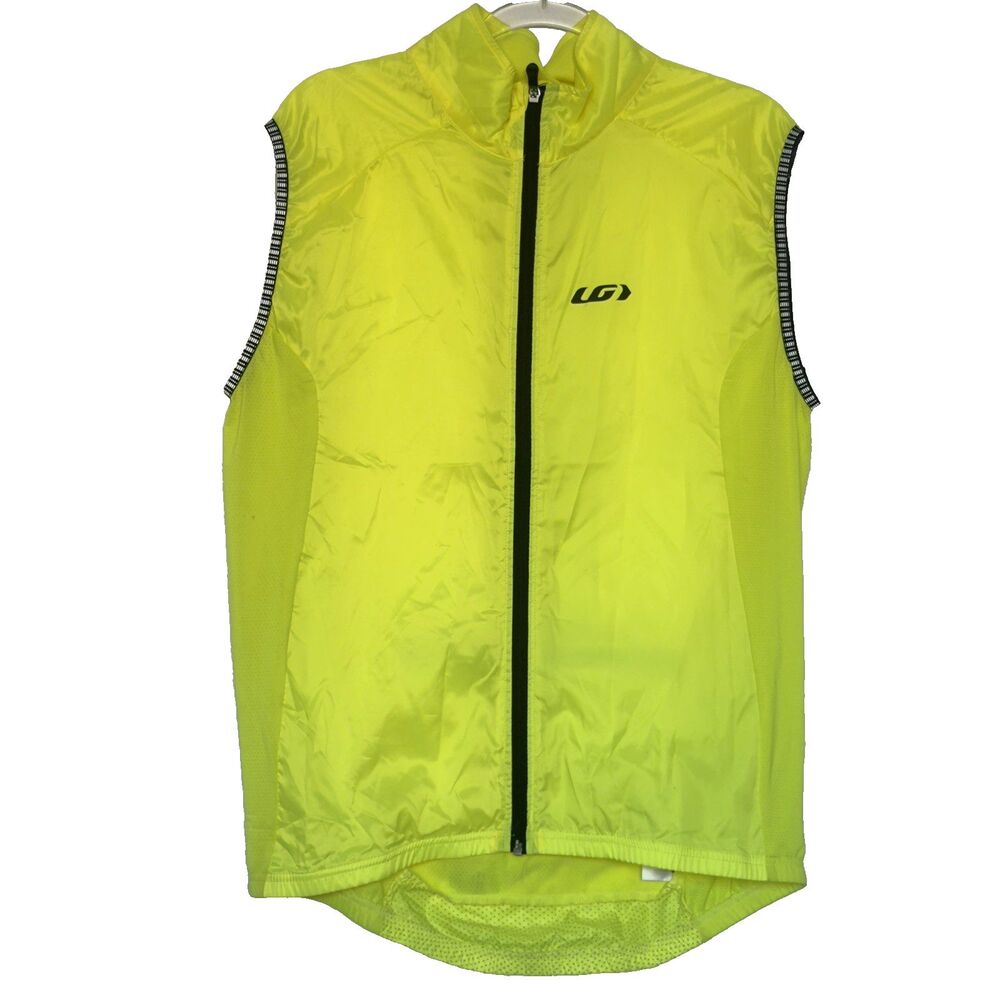 Louis Garneau Nova 2 Vest Mens Sz Large Neon Reflective Bright Yellow Sleeveless